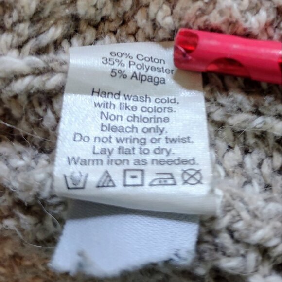 Madewell Cardigan Tan Womens Size Medium Open Front Cotton Alpaca Polyester - Picture 7 of 8